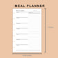 Mini Happy Planner Inserts - Meal Planner with Grocery List