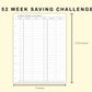 Classic HP Inserts - 52 Week Saving Challenge