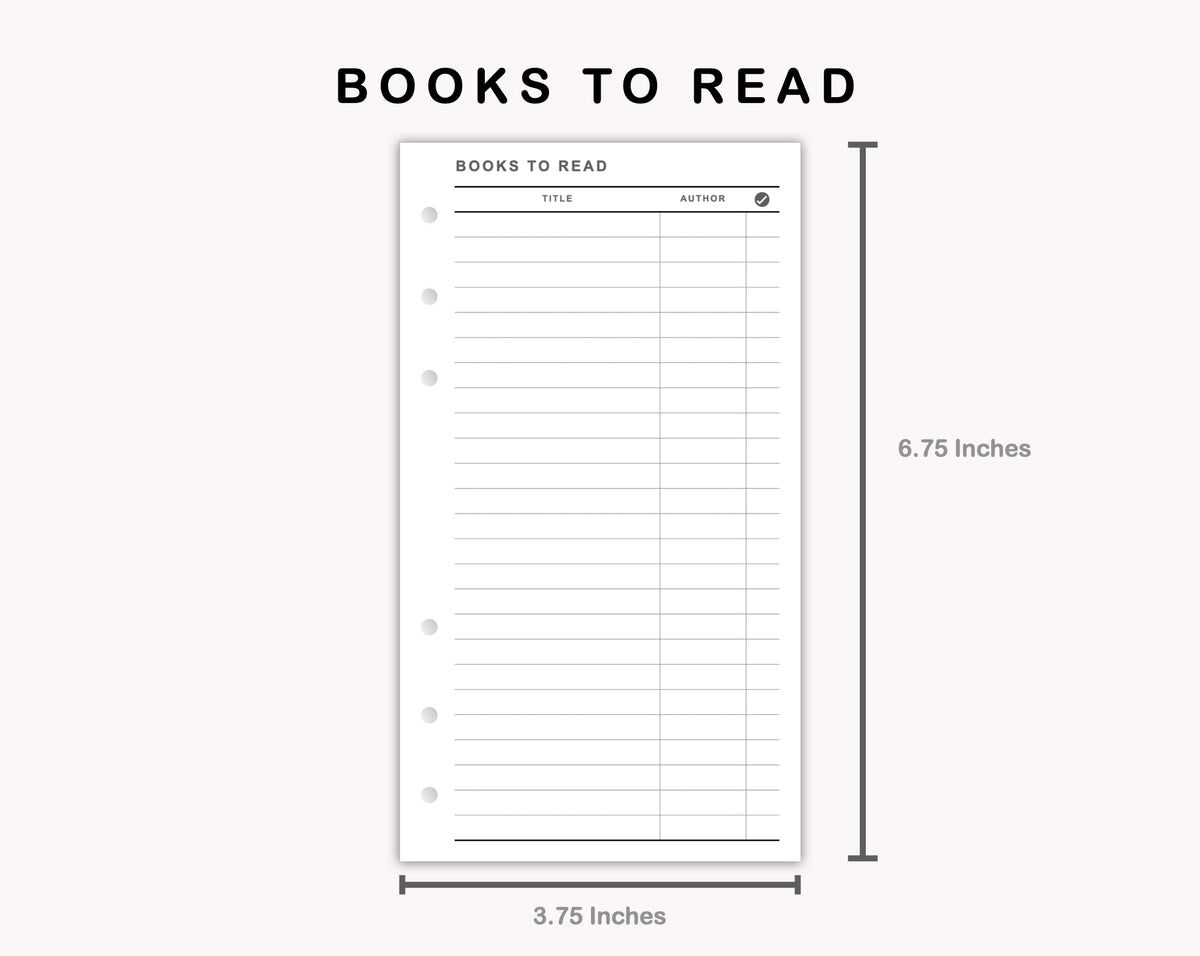 Inset Book Personal Inserts - Books to read – kjunstudio