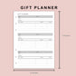 B6 Inserts - Gift Planner
