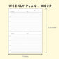 Classic HP Inserts - Weekly Plan - WO2P - with Calendar