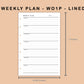 Mini Happy Planner Inserts - Weekly Plan - WO1P - Lined