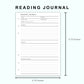 Personal Wide Inserts - Reading Journal