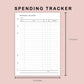 B6 Inserts - Spending Tracker