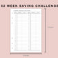 B6 Inserts - 52 Week Saving Challenge
