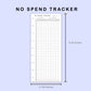 Skinny Classic HP Inserts - No Spend Tracker