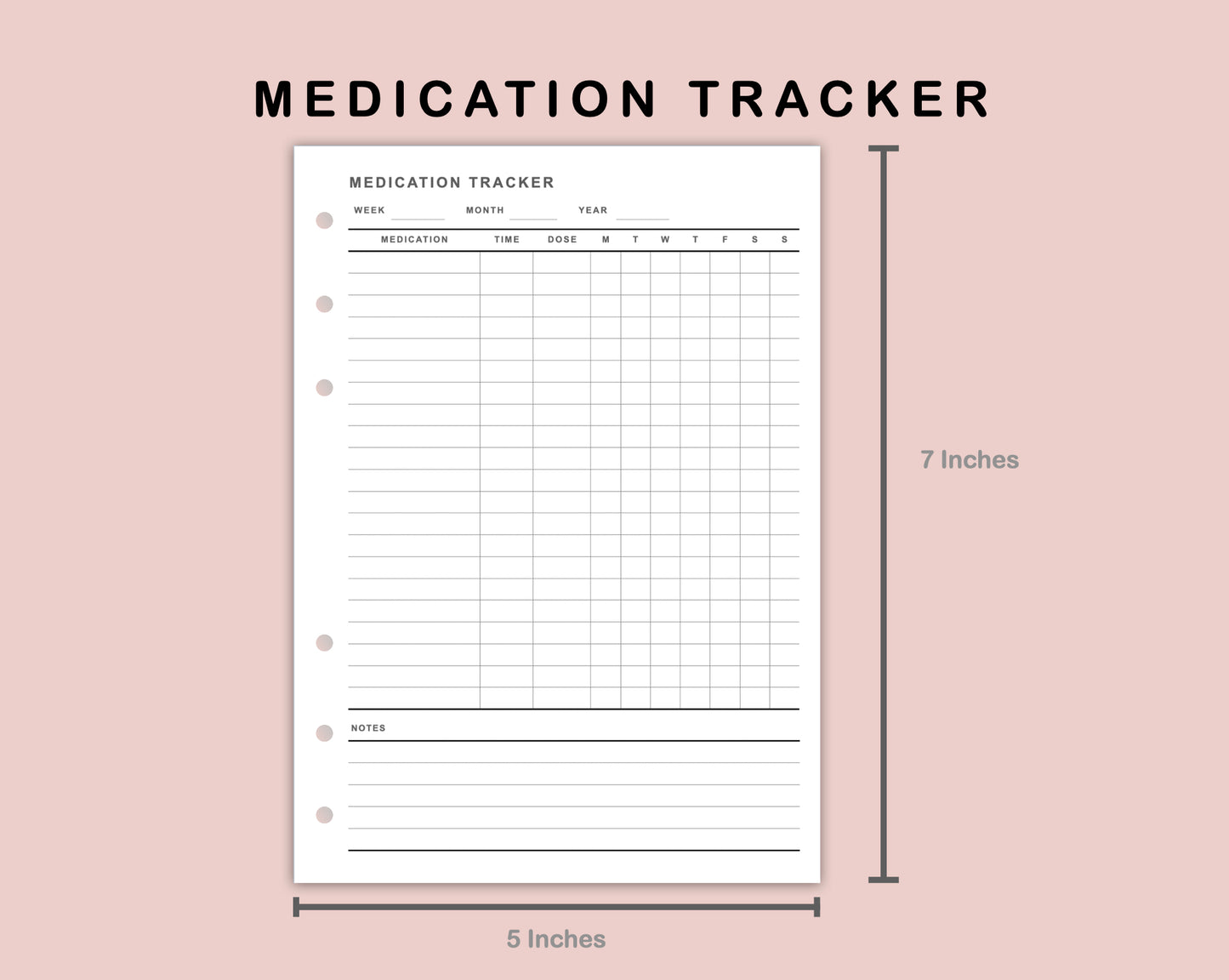 B6 Inserts - Medication Tracker