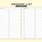 Classic HP Inserts - Grocery List