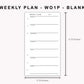 Personal Inserts - Weekly Plan - WO1P - Blank