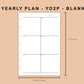 Mini Happy Planner Inserts - Yearly Plan - YO2P - Blank