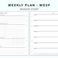 Personal Wide Inserts - Weekly Plan - WO2P - with Habit Tracker