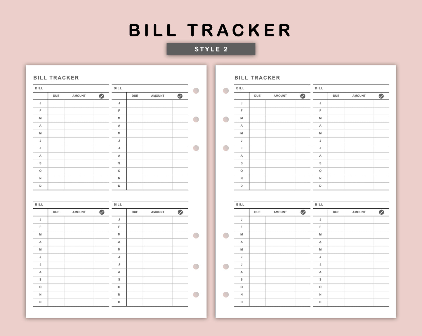 B6 Inserts - Bill Tracker