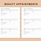 Mini Happy Planner Inserts - Beauty Appointments