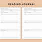 Mini Happy Planner Inserts - Reading Journal