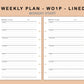 Mini Happy Planner Inserts - Weekly Plan - WO1P - Lined