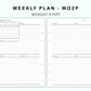 Personal Wide Inserts - Weekly Plan - WO2P - with Calendar