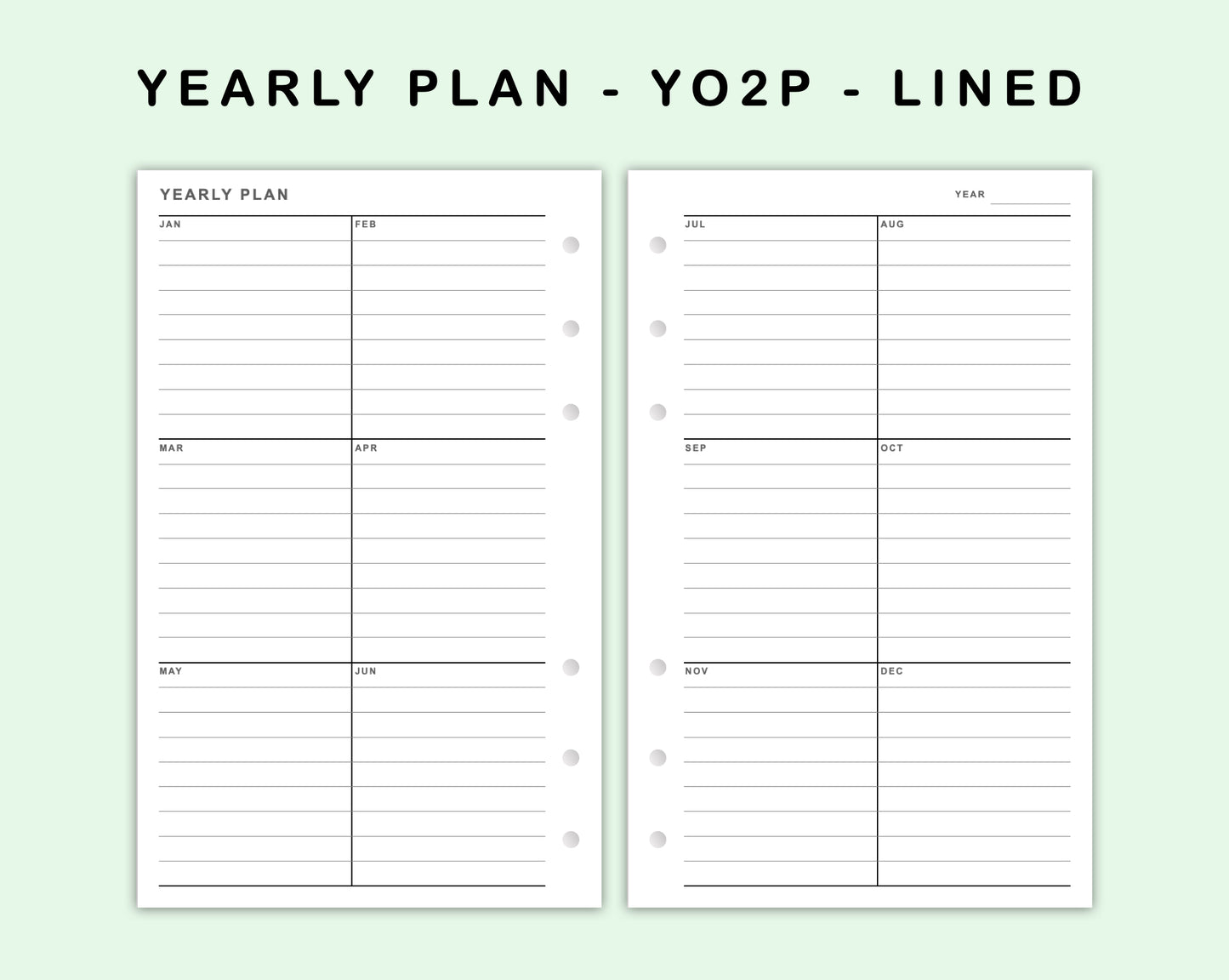 FC Compact Inserts - Yearly Plan - YO2P - Lined