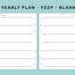 B6 Wide Inserts - Yearly Plan - YO2P - Blank