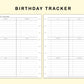 Classic HP Inserts - Birthday Tracker
