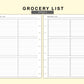 Classic HP Inserts - Grocery List
