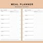 Mini Happy Planner Inserts - Meal Planner with Grocery List