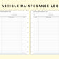 Classic HP Inserts - Vehicle Maintenance Log