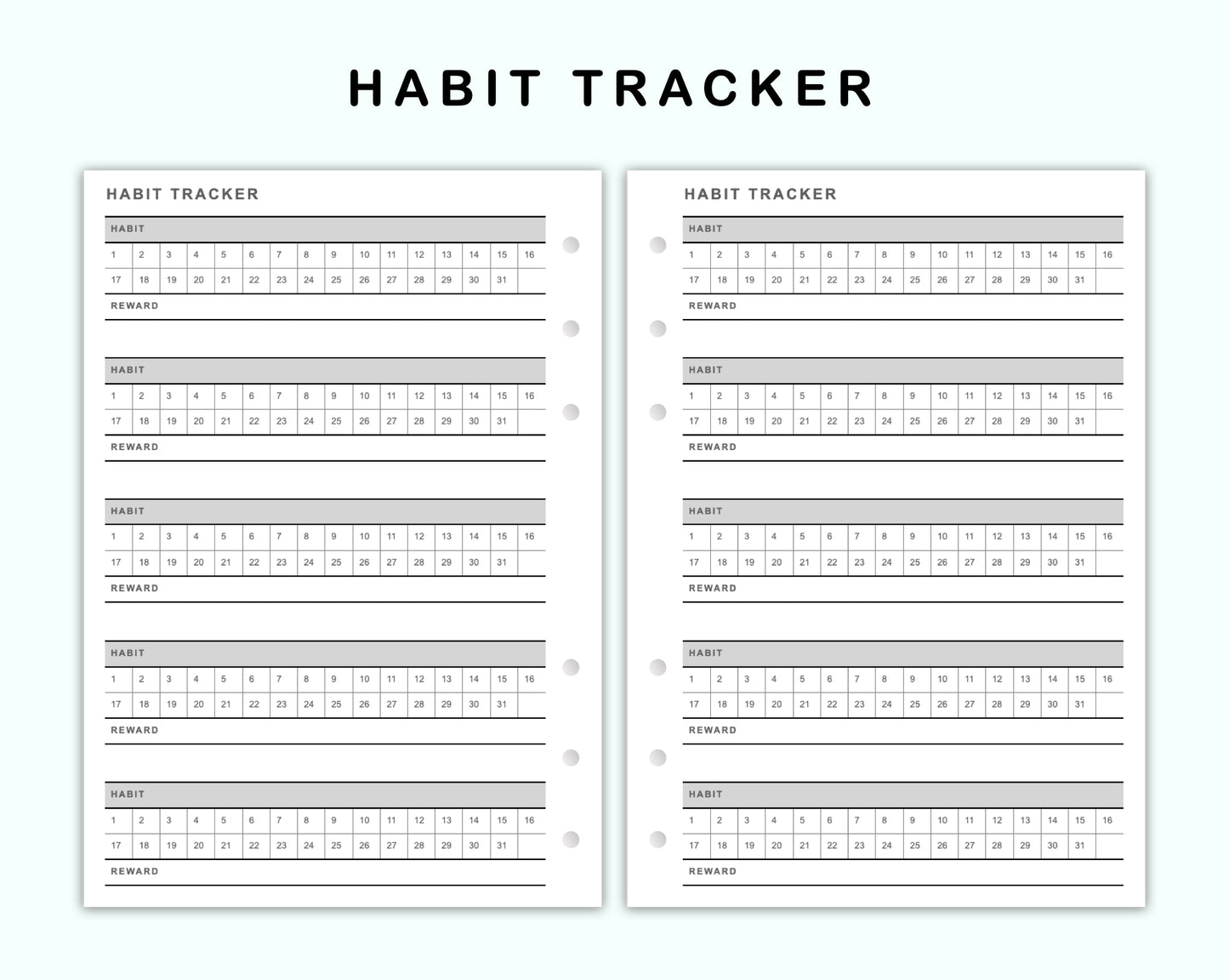 Personal Wide Inserts - Habit Tracker