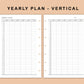 Mini Happy Planner Inserts - Yearly Plan - Vertical
