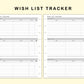 Classic HP Inserts - Wish List Tracker by Wish List For