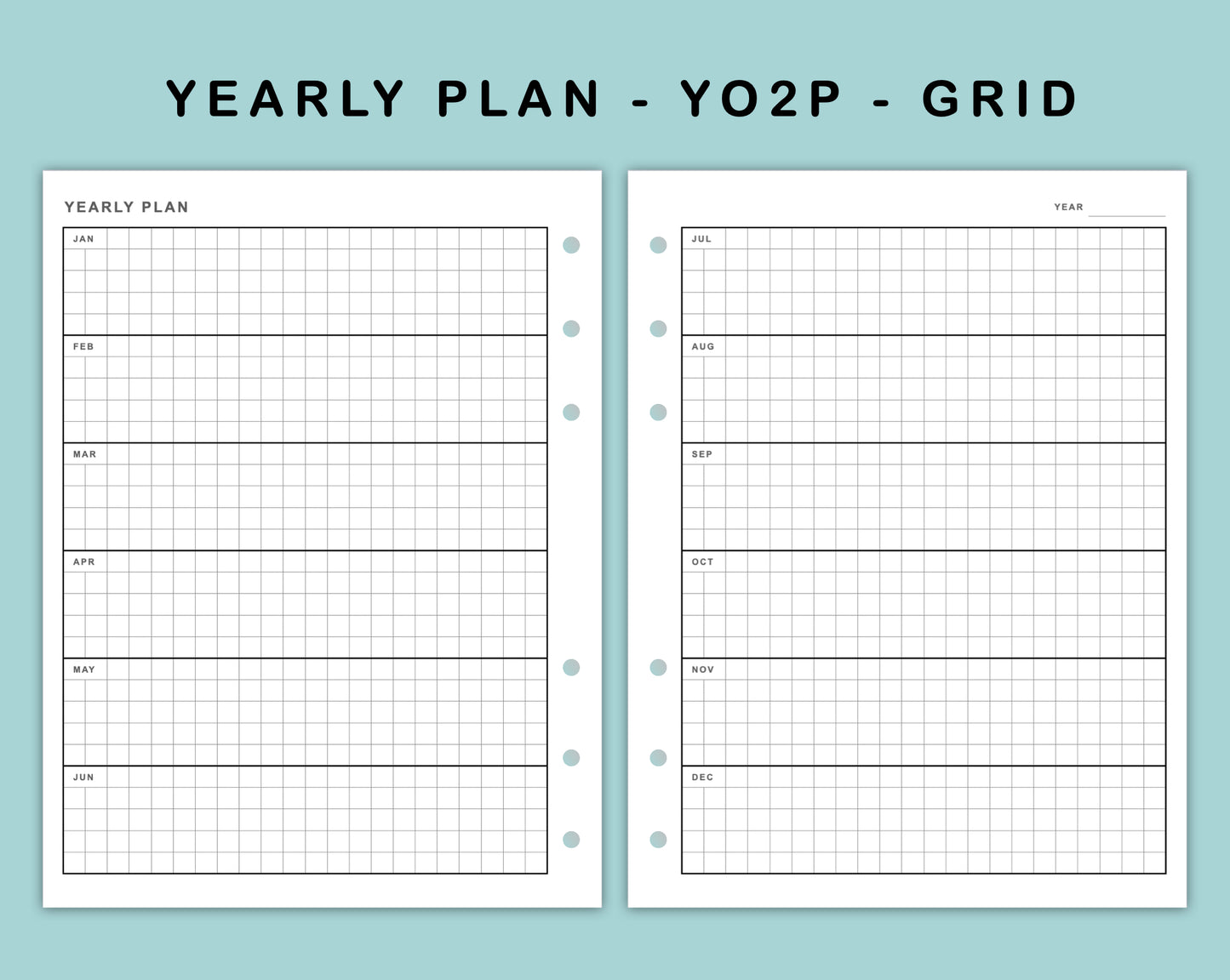 B6 Wide Inserts - Yearly Plan - YO2P - Grid