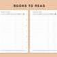 Mini Happy Planner Inserts - Books to read