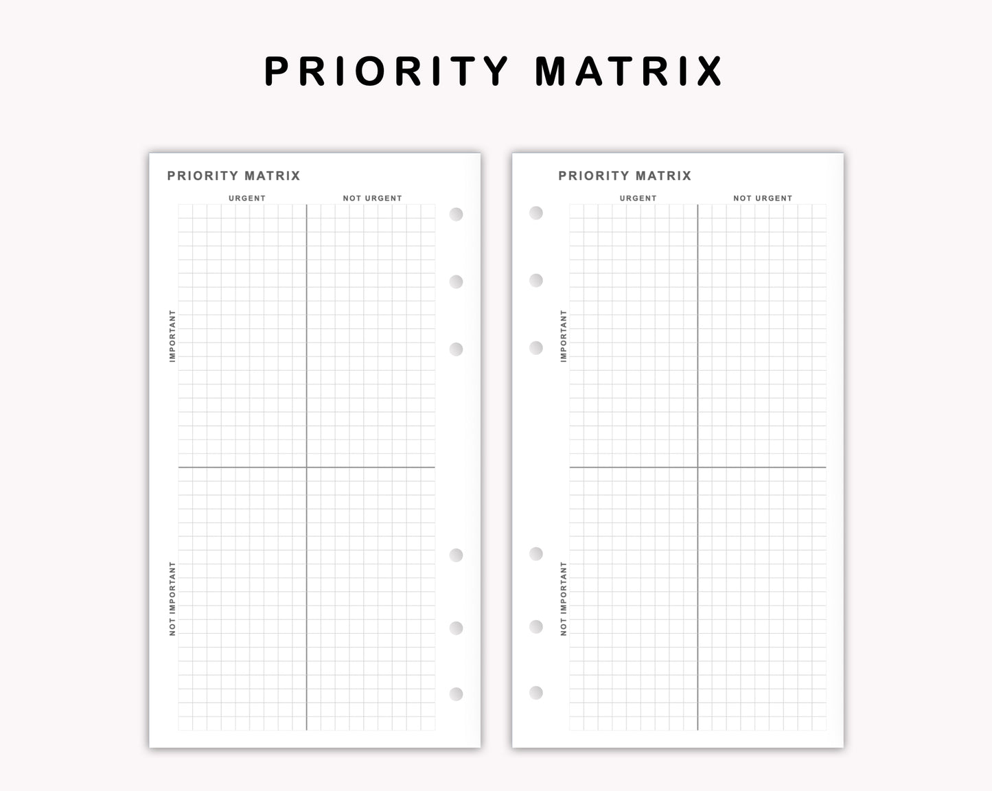 Personal Inserts - Priority Matrix