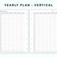 Personal Wide Inserts - Yearly Plan - Vertical