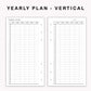 Personal Inserts - Yearly Plan - Vertical