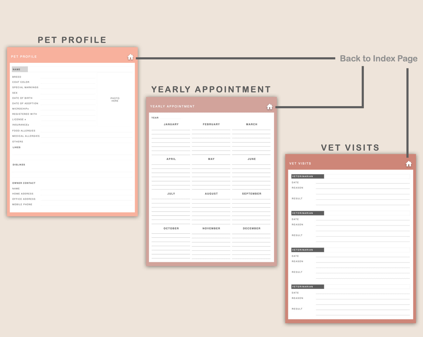 Digital Pet Planner - Boho