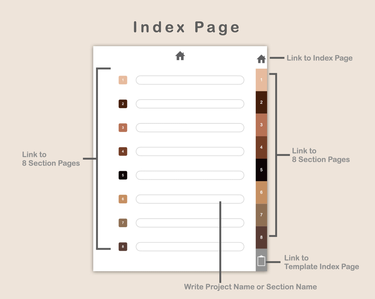 Digital Goal Planner - Brown