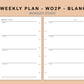 Mini Happy Planner Inserts - Weekly Plan - WO2P - Blank