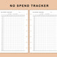 Mini Happy Planner Inserts - No Spend Tracker