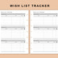Mini Happy Planner Inserts - Wish List Tracker by Wish List For