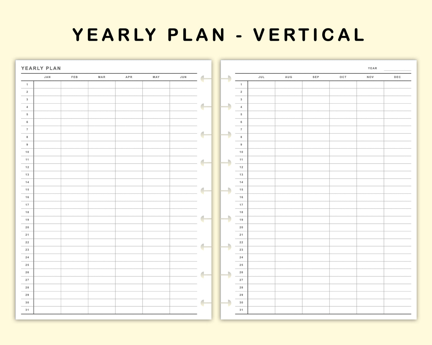 Classic HP Inserts - Yearly Plan - Vertical