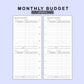 Skinny Classic HP Inserts - Monthly Budget