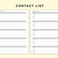 Classic HP Inserts - Contact List