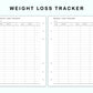 Personal Wide Inserts - Weight Loss Tracker