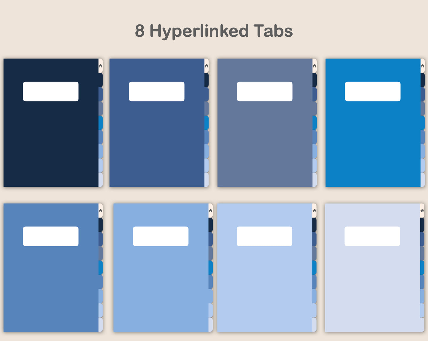 Digital Notebook 8 Tab - Portrait - Classic Blue