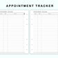 Personal Wide Inserts - Appointment Tracker