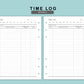 B6 Wide Inserts - Time Log
