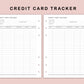 B6 Inserts - Credit Card Tracker
