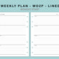 B6 Wide Inserts - Weekly Plan - WO2P - Lined