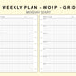 Classic HP Inserts - Weekly Plan - WO1P - Grid