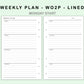 FC Compact Inserts - Weekly Plan - WO2P - Lined